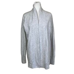 Gap Sz S Wool Blend Open Front Cardigan Heathered Light Grey Soft Modest Cozy